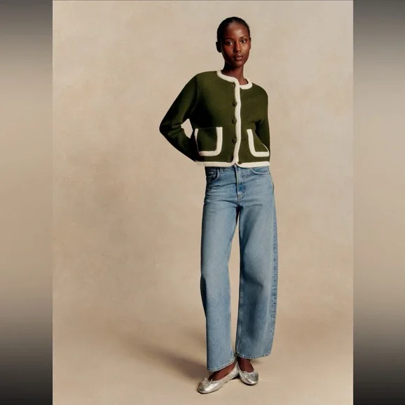 Sezane Auguste Jacket in Perfect Green - Picture 3 of 9